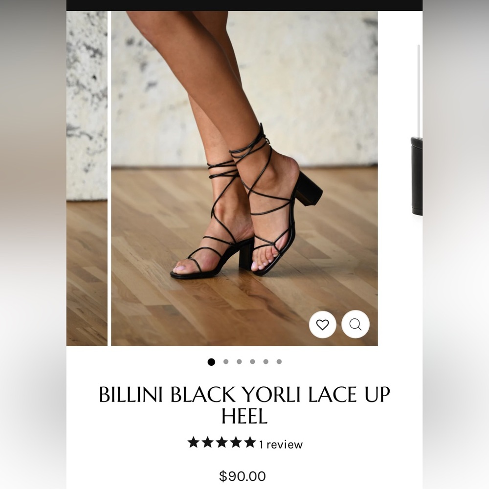 Billini black Yorli lace up heels